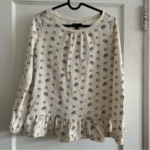 GapKids Girls White Long Sleeve Tee with Frills Size Size XXL